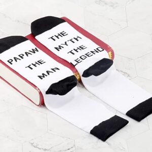 WZMPA Papaw The Man The Myth The Legend Novelty Socks Grandpa Birthday Father' s Day Gift Grandfather Socks Merchandise (Papaw The Man)