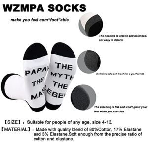 WZMPA Papaw The Man The Myth The Legend Novelty Socks Grandpa Birthday Father' s Day Gift Grandfather Socks Merchandise (Papaw The Man)