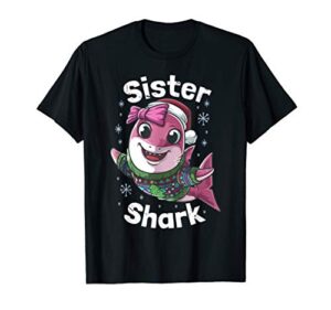 matching sister shark christmas stocking stuffer gift t-shirt