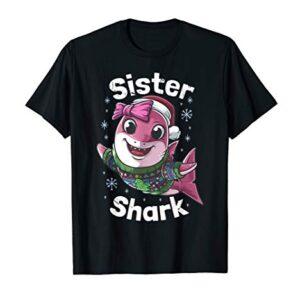 Matching Sister Shark Christmas Stocking Stuffer Gift T-Shirt