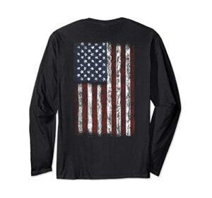 vintage american flag long sleeve shirt men usa flag t-shirt