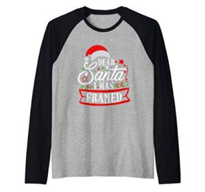 dear santa funny ugly christmas pajama stocking stuffer gift raglan baseball tee