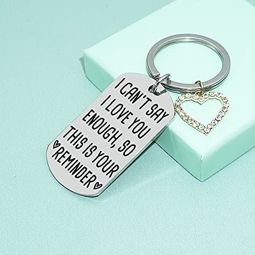 Valentine's Day Gift for Women for Boyfriend Girlfriend Adults Christmas Gifts for Husband Wife Couples I Love You More Keychain Cute Gifts from Husband Him Wife Her Presents