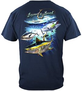 erazor bits fishing tuna time off shore fishing shirt | 100% cotton t-shirt | deep sea fishing apparel (large) add-btb2377l