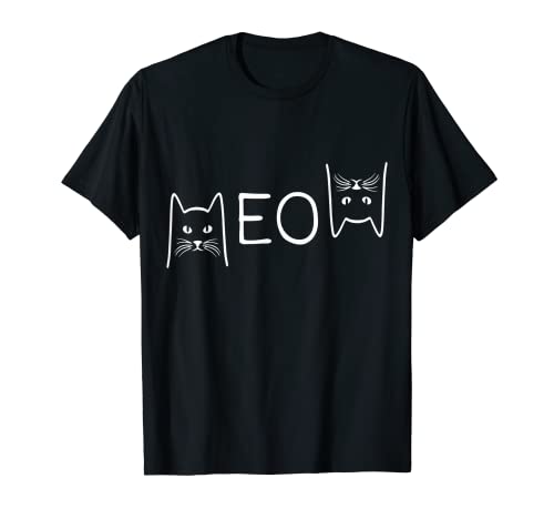 Meow Cat Shirt Meow Kitty Funny Cats Mom And Cat Dad T-Shirt