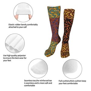 YAkkYA Men's Woman's Cushioned Crew Socks Non Slide Moisture Control Athletic Socks, Cotton Compression Socks for Work Yoga Sports, Quater for Banana Slug Art Winter Warm Sock