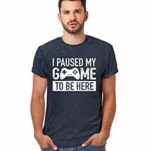 I Paused My Game to Be Here t Shirt Gamer Gifts for Men Gaming Funny Graphic Tees (Charcoal Black, Youth S(8))