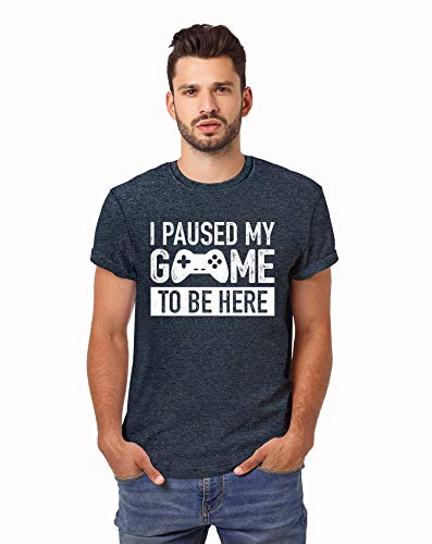 I Paused My Game to Be Here t Shirt Gamer Gifts for Men Gaming Funny Graphic Tees (Charcoal Black, Youth S(8))