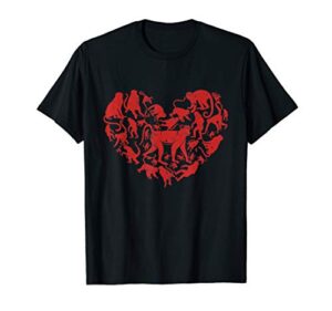 funny heart love monkey vintage valentines day gifts t-shirt