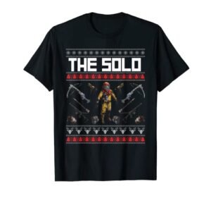 rust the game retro christmas pixel face punch solo t-shirt