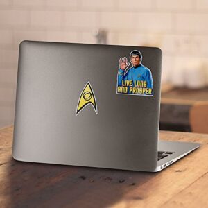 Star Trek Live Long & Prosper Longsleeve T Shirt & Stickers (Medium) Charcoal