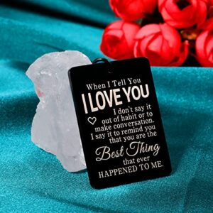 Valentines Day Gifts for Her Him Keychain Boyfriend Gifts from Girlfriend Husband Christmas Stocking Stuffer Men Birthday Present from Wife Wedding Anniversary I Love You Couple Fiance Lesbian Gay Gag