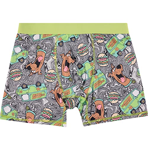 Scooby-Doo Classic Boxer Briefs - Mens Boxer Briefs Underwear Loungewear Set, Shaggy, Velma, Mystery Machine Boxer Briefs (White, Medium)