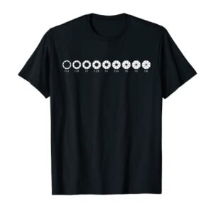 Photography Aperture Camera Lens Size Photographer Photo T-Shirt