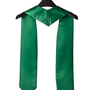 Unisex Adult Plain Graduation Stole For Academic Commencements For High School, College And University, 60” Long, Emerald Green