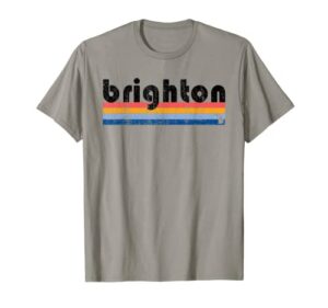 vintage 80s style brighton mi t-shirt