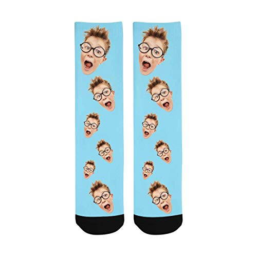 MyPupSocks Custom Face Socks Turn Your Dog Cat Pet Photo into Personalized Socks Men and Women for Your Dad Little Blue