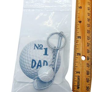 Westmon Works Golf Club Keychain Best Dad by Par Metal Key Ring for Golfer Daddy with Card for His Birthday orFathers Day