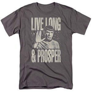 star trek live long & prosper t shirt & stickers (xxxx-large) charcoal