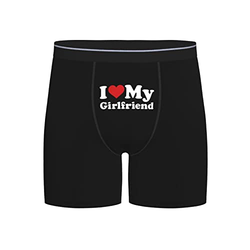 CENTUKE I Love My Girlfriend funny I Heart My Girlfriend Gifts For Men Boys Boyfriend Men’s Underwear Boxer Briefs Underwear for Men Black