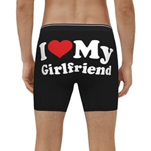 CENTUKE I Love My Girlfriend funny I Heart My Girlfriend Gifts For Men Boys Boyfriend Men’s Underwear Boxer Briefs Underwear for Men Black