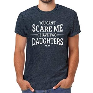 you can’t scare me i have two daughters funny gifts for dad daddy father men shirt (charcoal black, medium)