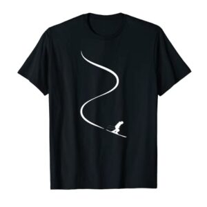 Skier with tracks in deep powder snow freeride gift T-Shirt