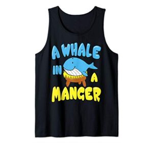 christmas whale manger funny quote tank top