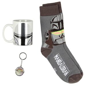 culturefly the mandalorian gift set with 12oz mug, crew socks and keychain one-size