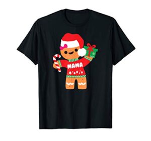 mama gingerbread cookie cute matching family christmas t-shirt