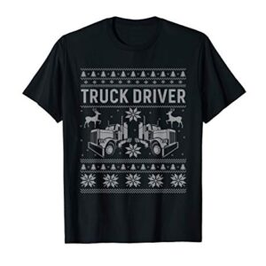 Truck Driver Funny Trucker Ugly Christmas T-Shirt