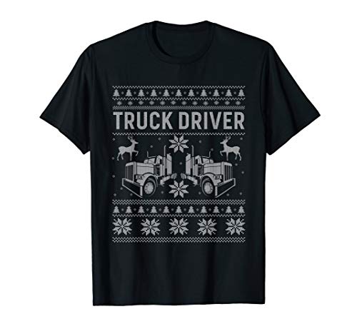 Truck Driver Funny Trucker Ugly Christmas T-Shirt