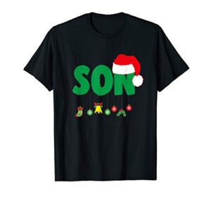 christmas son sibling santa matching family t-shirt