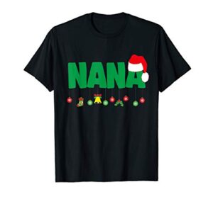 christmas nana santa matching family t-shirt