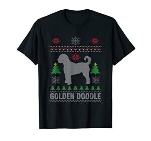 golden doodle dog funny ugly christmas t-shirt
