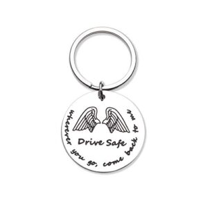 drive safe keychain christmas gifts for husband boyfriend dad trucker gift couples engraved car keyring for fiance birthday valentines present for long distance relationship anniversary charm