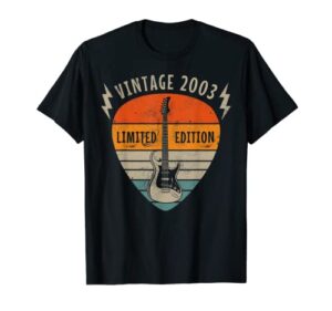 2003 vintage birthday limited edition pick guitar lover t-shirt