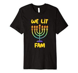 hanukkah gift stocking stuffers – hebrew israelites menorah premium t-shirt