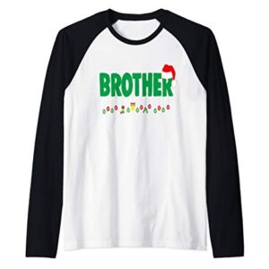 Christmas Brother Sibling Santa Matching Family Raglan Baseball Tee