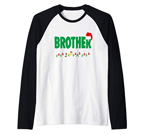 Christmas Brother Sibling Santa Matching Family Raglan Baseball Tee