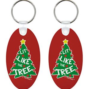 Stocking Stuffer Keychain LIT Like The Tree 2-Pack Aluminum Oval Keychain