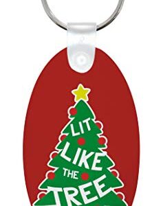 Stocking Stuffer Keychain LIT Like The Tree 2-Pack Aluminum Oval Keychain