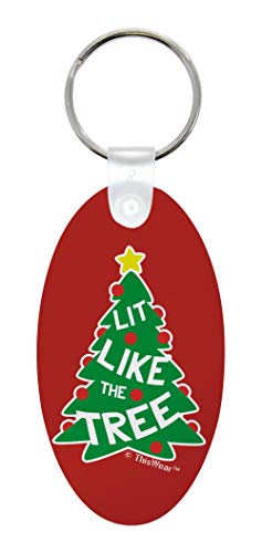 Stocking Stuffer Keychain LIT Like The Tree 2-Pack Aluminum Oval Keychain