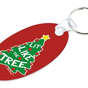 Stocking Stuffer Keychain LIT Like The Tree 2-Pack Aluminum Oval Keychain