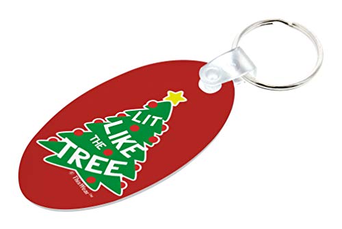 Stocking Stuffer Keychain LIT Like The Tree 2-Pack Aluminum Oval Keychain