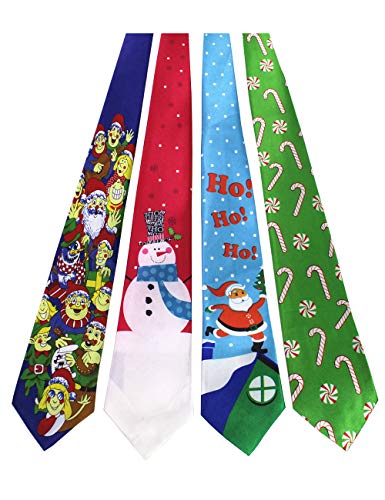 JEMYGINS Original 4PCS One-off Christmas Tie Mens and boys Necktie for Festival (7)