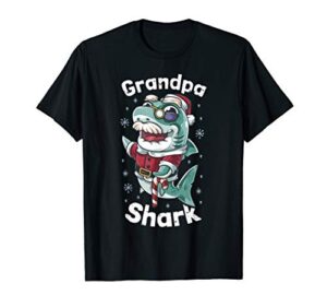 matching grandpa shark christmas stocking stuffer gift men t-shirt