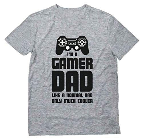 Gamer Dad Shirt Fathers Day Gaming Gifts for Men I Paused My Game T-Shirts Medium Gray