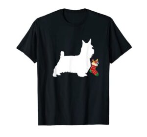 silky terrier christmas stocking stuffer dog t-shirt