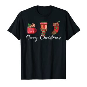 Merry Christmas Drink Hot Chocolate Stocking Stuffer Pajamas T-Shirt